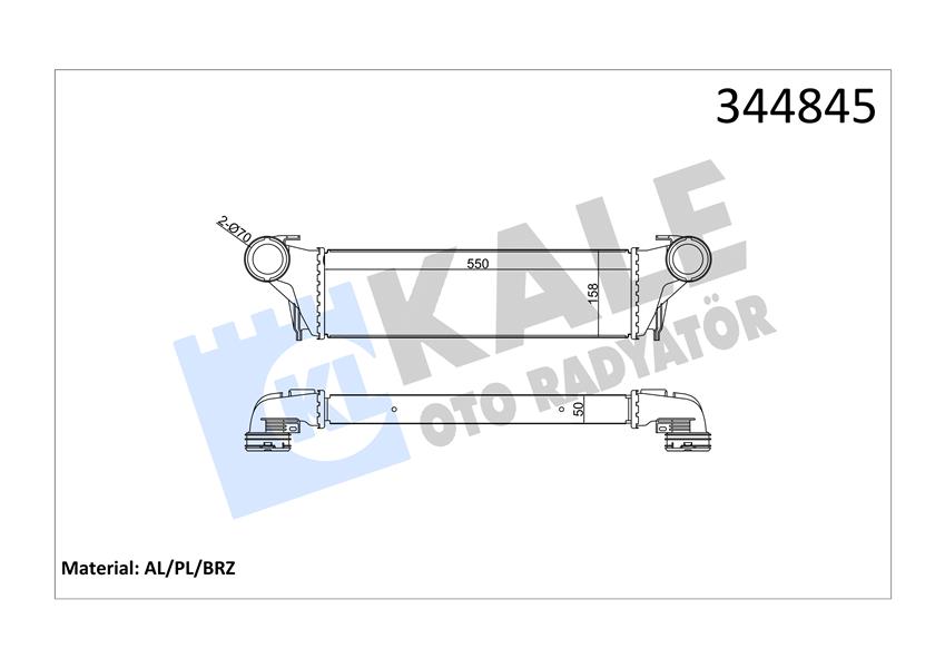 KALE OTO RADYATÖR 344845 Motor Turbo Radyatörü - BMW X5 (E53) uyumlu