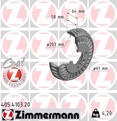 ZIMMERMANN 405.4103.20 Fren Sistemleri Fren Kampanası - SMART FORTWO Coupe (453) uyumlu