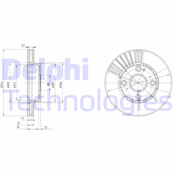 DELPHI BG3508 Fren Sistemleri Fren Diski - MAZDA 323 S VI Sedan (BJ) uyumlu
