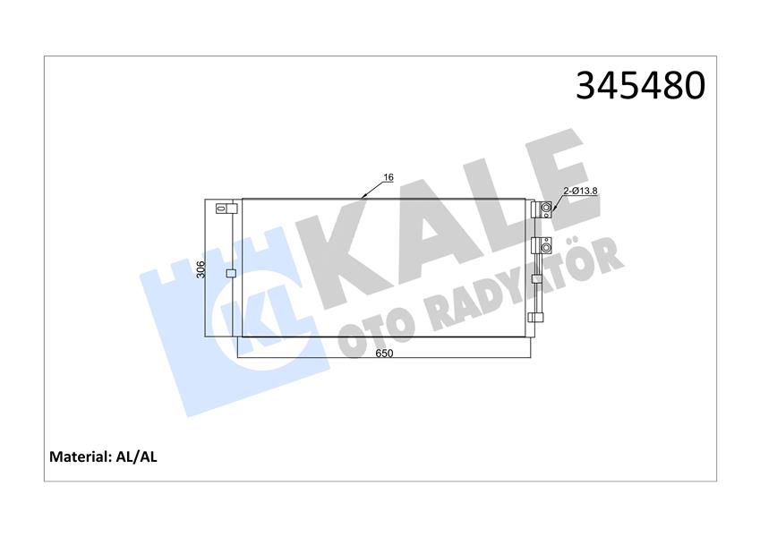 KALE OTO RADYATÖR 345480 İklimlendirme Sistemi Klima Radyatörü - JAGUAR X-TYPE I (X400) uyumlu