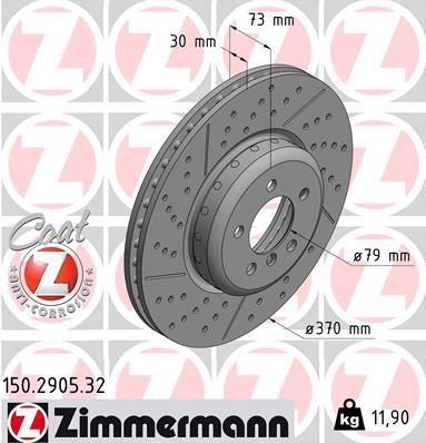 ZIMMERMANN 150.2905.32 Fren Sistemleri Fren Diski - BMW 1 (F20) uyumlu