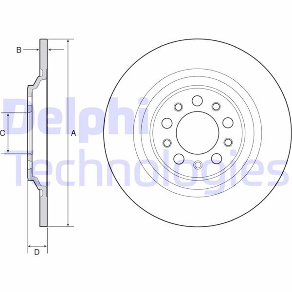 DELPHI BG4961C Fren Sistemleri Fren Diski - JEEP CHEROKEE (KL) uyumlu