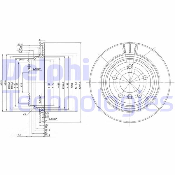 DELPHI BG3042 Fren Sistemleri Fren Diski - BMW 5 (E39) uyumlu