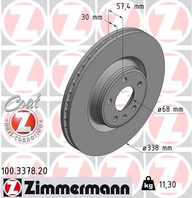 ZIMMERMANN 100.3378.20 Fren Sistemleri Fren Diski - AUDI A4 B9 (8W2, 8WC) uyumlu