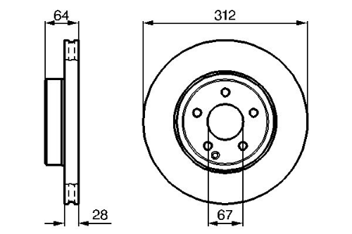 BOSCH 0 986 479 040 Fren Sistemleri Fren Diski - MERCEDES-BENZ E-SERISI (W211) uyumlu
