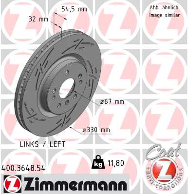 ZIMMERMANN 400.3648.54 Fren Sistemleri Fren Diski - MERCEDES-BENZ R-SERISI (W251, V251) uyumlu