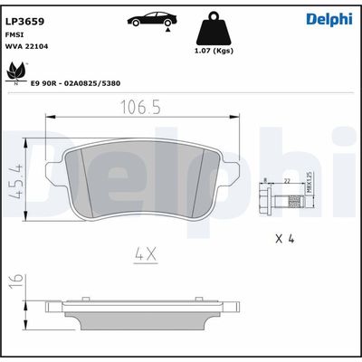 DELPHI LP3659 Fren Sistemleri Fren Balatası - RENAULT MEGANE III Coupe (DZ0/1_) uyumlu