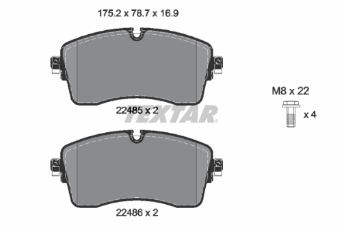 TEXTAR 2248501 Fren Sistemleri Fren Balatası - LAND ROVER RANGE ROVER EVOQUE (L538) uyumlu