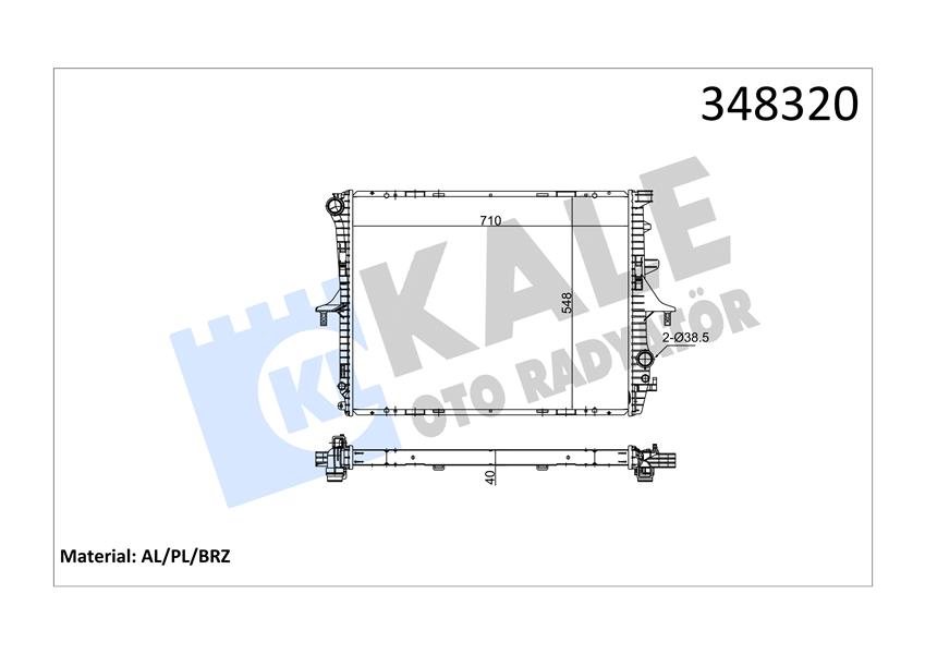 KALE OTO RADYATÖR 348320 Soğutma Sistemi Su Soğutucu & Parçaları - AUDI Q7 (4LB) uyumlu