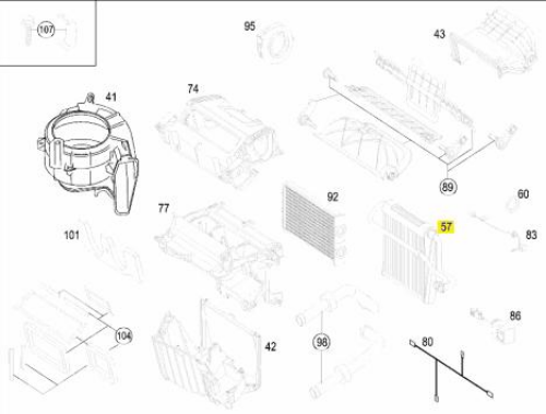 Evaporatör - MERCEDES ORIJINAL - A0018308358 Ürün Görseli