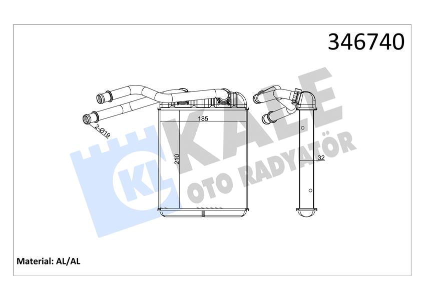 KALE OTO RADYATÖR 346740 İklimlendirme Sistemi İç Mekan Isı Değiştirici - AUDI Q7 (4LB) uyumlu