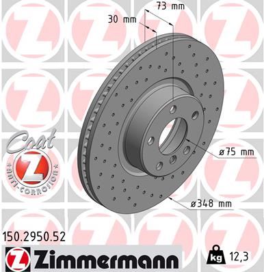 ZIMMERMANN 150.2950.52 Fren Sistemleri Fren Diski - BMW X4 (F26) uyumlu