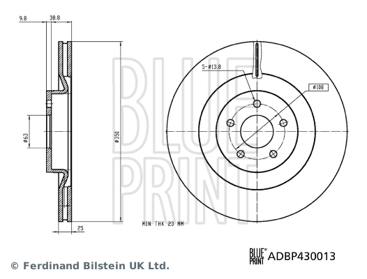 BLUE PRINT ADBP430013 Fren Sistemleri Fren Diski - FORD FOCUS III uyumlu