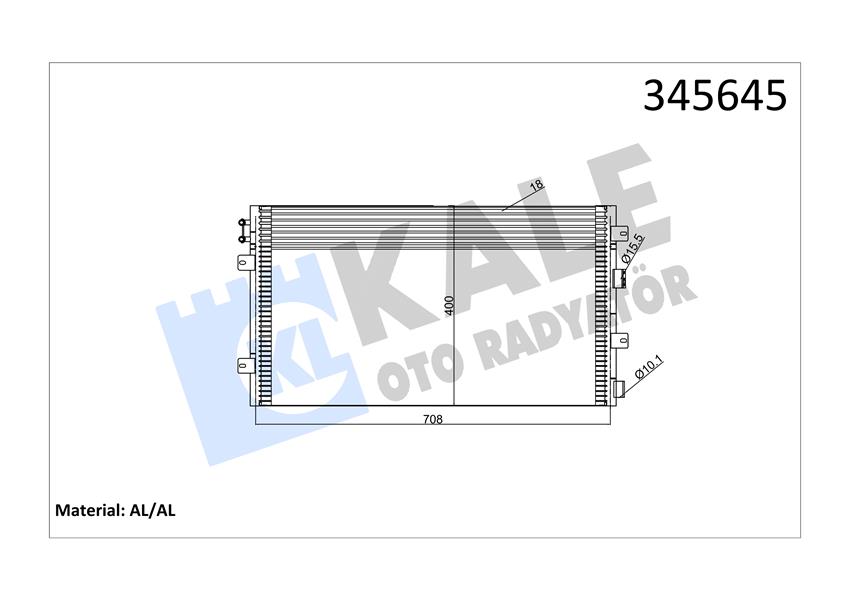 KALE OTO RADYATÖR 345645 İklimlendirme Sistemi Klima Radyatörü - CHRYSLER SEBRING (JR) uyumlu