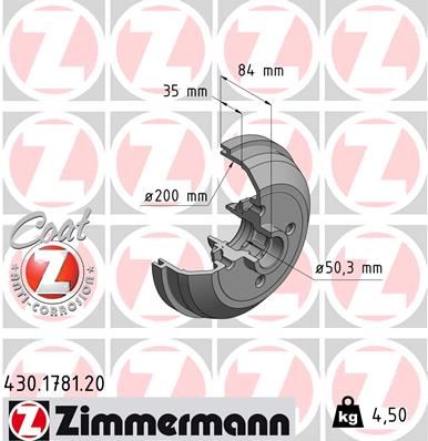 ZIMMERMANN 430.1781.00 Fren Sistemleri Fren Kampanası - OPEL CORSA B (S93) uyumlu