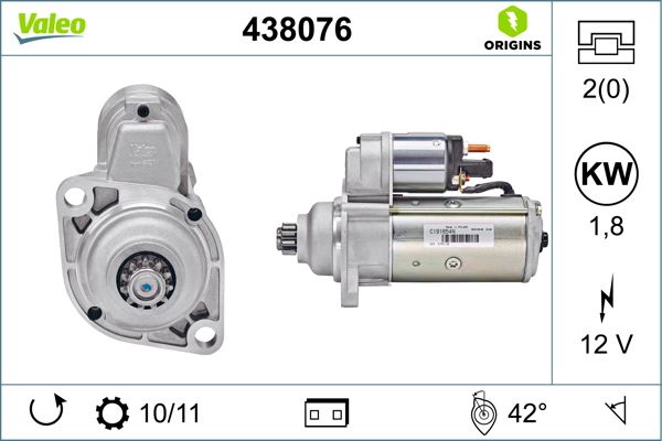 VALEO 438076 Elektrik Sistemi Marş Motoru - VW PASSAT B3/B4 (3A2, 35I) uyumlu