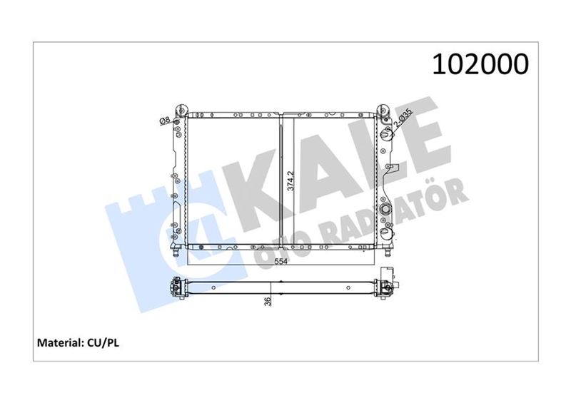 Su Radyatörü - KALE OTO RADYATÖR - 0115182PA Ürün Görseli