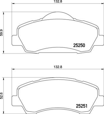 BREMBO P 61 138 Fren Sistemleri Fren Balatası - PEUGEOT 308 II (LB_, LP_, LW_, LH_, L3_) uyumlu