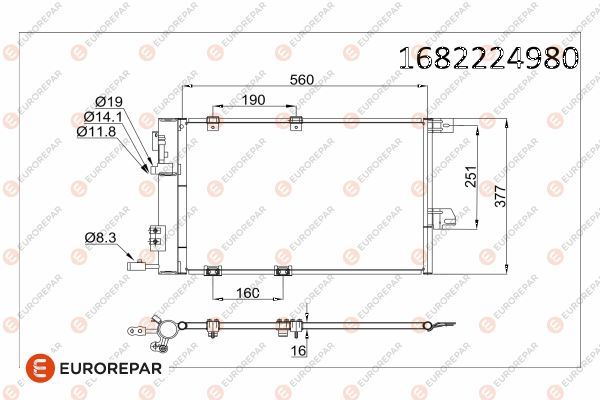 EUROREPAR 1682224980 İklimlendirme Sistemi Klima Radyatörü - OPEL ASTRA G Hatchback (T98) uyumlu