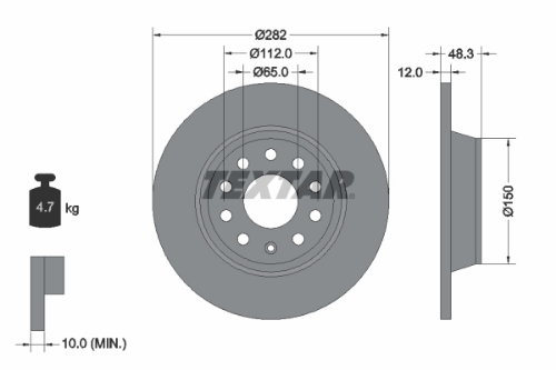 TEXTAR 92140803 Fren Sistemleri Fren Diski - VW PASSAT B7 (362) uyumlu