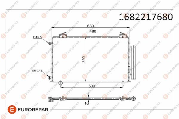 EUROREPAR 1682217680 İklimlendirme Sistemi Klima Radyatörü - TOYOTA COROLLA Station wagon (_E12_) uyumlu