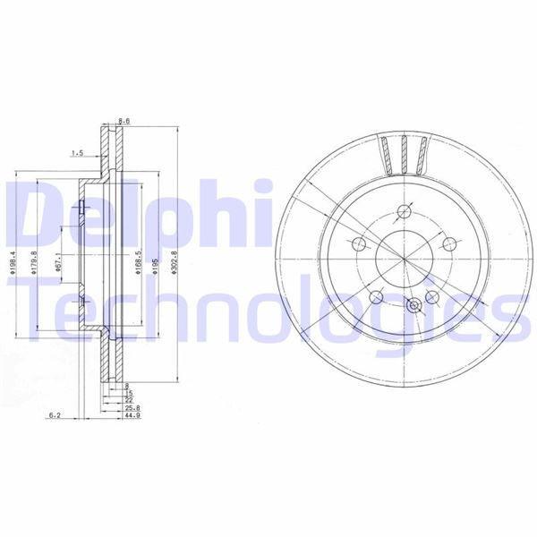 DELPHI BG3397 Fren Sistemleri Fren Diski - MERCEDES-BENZ M-SERISI (W163) uyumlu