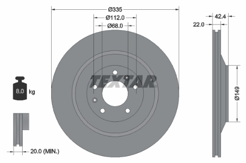TEXTAR 92177005 Fren Sistemleri Fren Diski - BENTLEY CONTINENTAL Cabrio (3W_, 394) uyumlu