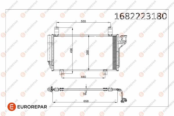 EUROREPAR 1682223180 İklimlendirme Sistemi Klima Radyatörü - MAZDA CX-5 (KE, GH) uyumlu