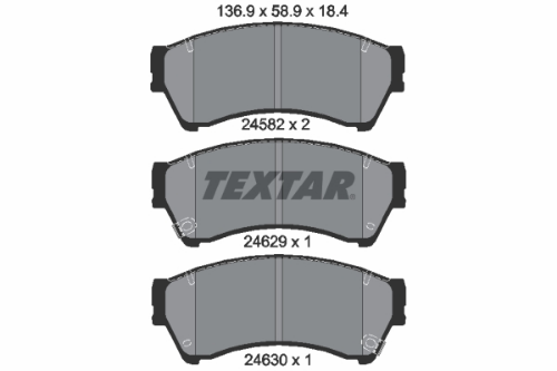TEXTAR 2458202 Fren Sistemleri Fren Balatası - MAZDA 6 Hatchback (GH) uyumlu