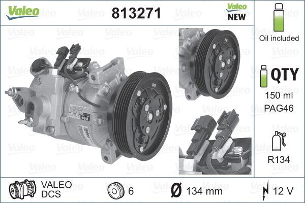 VALEO 813271 İklimlendirme Sistemi Kompresör Parçaları - VOLVO XC60 I SUV (156) uyumlu