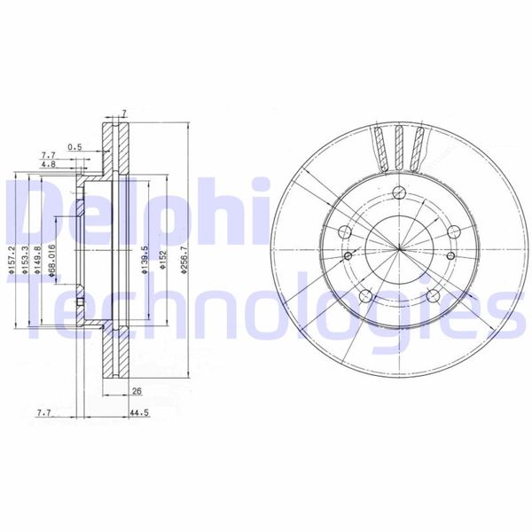 DELPHI BG3127 Fren Sistemleri Fren Diski - NISSAN SERENA (C23) uyumlu