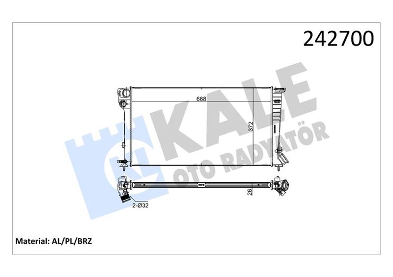 Su Radyatörü - KALE OTO RADYATÖR - 0406011AB Ürün Görseli
