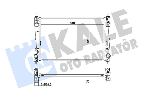 KALE OTO RADYATÖR 368600 Soğutma Sistemi Su Soğutucu & Parçaları - FIAT DOBLO Cargo (263_) uyumlu