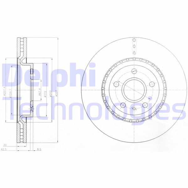 DELPHI BG9068 Fren Sistemleri Fren Diski - SAAB 9-5 (YS3G) uyumlu