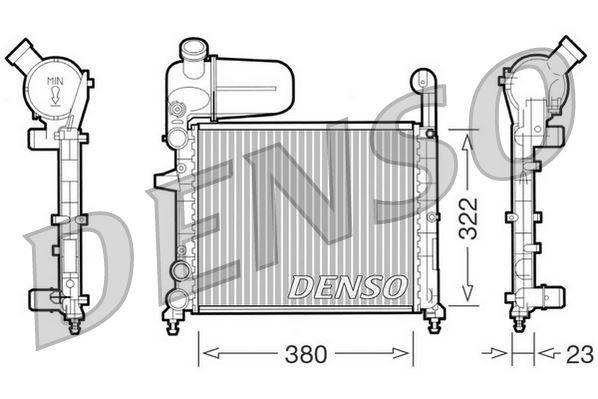 DENSO DRM09134 Soğutma Sistemi Su Soğutucu & Parçaları - FIAT TEMPRA (159_) uyumlu