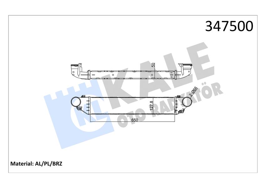 KALE OTO RADYATÖR 347500 Motor Turbo Radyatörü - MERCEDES-BENZ C-SERISI (W203) uyumlu