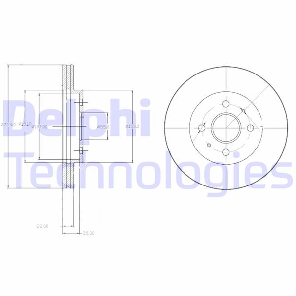 DELPHI BG4213 Fren Sistemleri Fren Diski - DAIHATSU SIRION (M3_) uyumlu