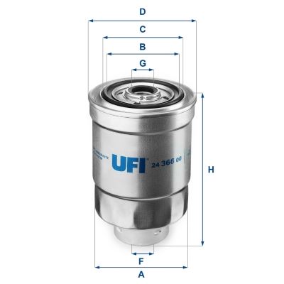 UFI 24.366.00 Yakıt Sistemi Yakıt Filtresi - OPEL MONTEREY A (M92) uyumlu