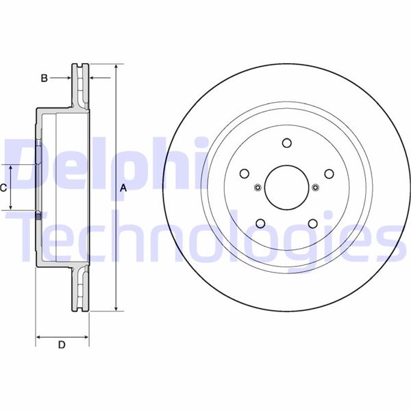 DELPHI BG4775C Fren Sistemleri Fren Diski - SUBARU IMPREZA Sedan (GD) uyumlu