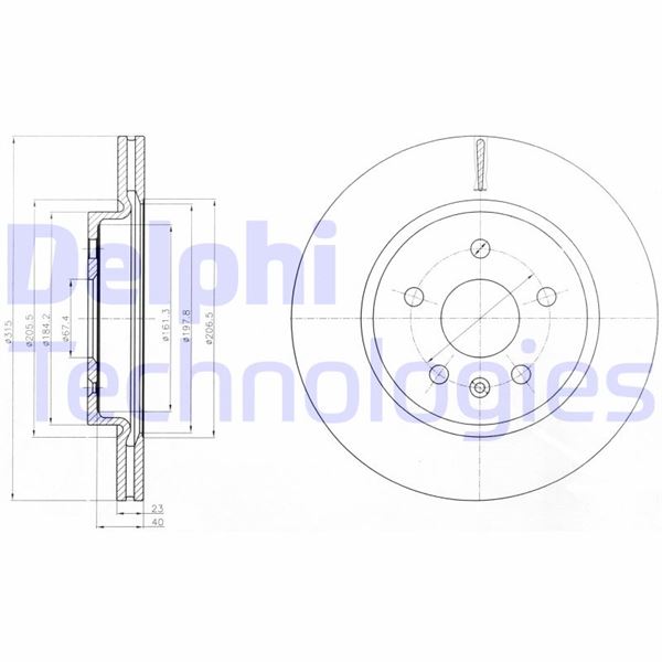 DELPHI BG4190 Fren Sistemleri Fren Diski - SAAB 9-5 (YS3G) uyumlu
