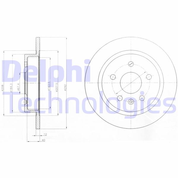 DELPHI BG4188 Fren Sistemleri Fren Diski - SAAB 9-5 (YS3G) uyumlu