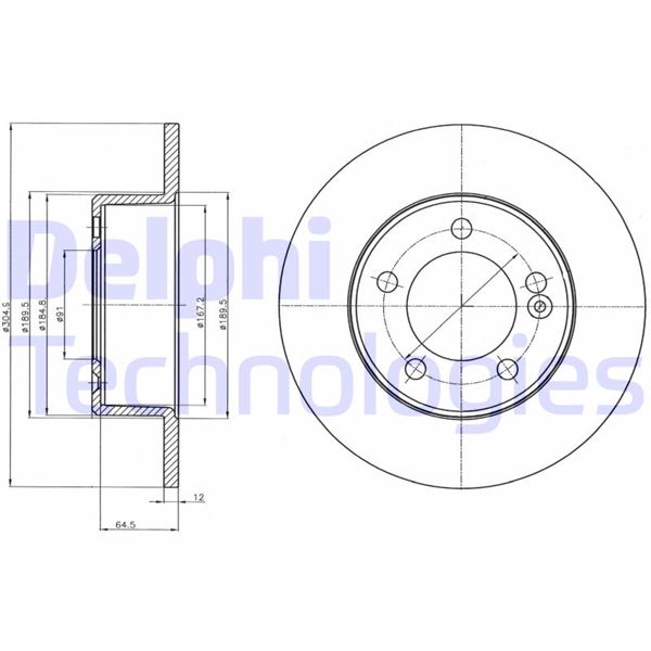DELPHI BG4321 Fren Sistemleri Fren Diski - NISSAN NV400 Panelvan/Van (X62, X62B) uyumlu
