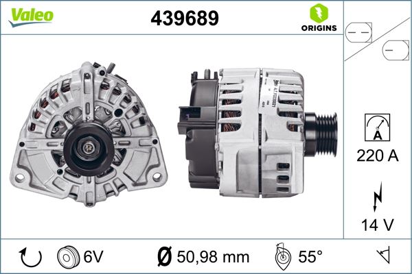 VALEO 439689 Elektrik Sistemi Alternatör - MERCEDES-BENZ C-SERISI T-Model (S204) uyumlu