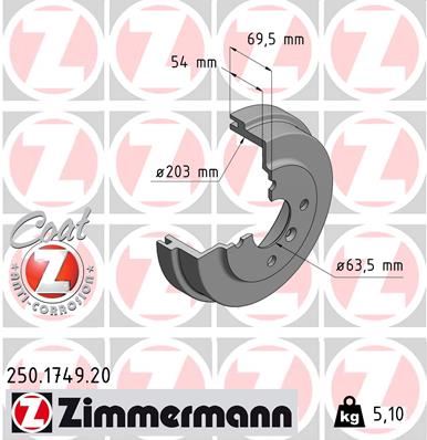 ZIMMERMANN 250.1749.20 Fren Sistemleri Fren Kampanası - FORD FIESTA VII (HJ, HF) uyumlu