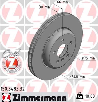 ZIMMERMANN 150.3483.32 Fren Sistemleri Fren Diski - BMW 5 (F10) uyumlu