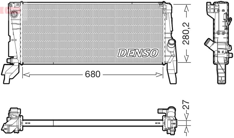 DENSO DRM05074 Soğutma Sistemi Su Soğutucu & Parçaları - BMW 2 Active Tourer (F45) uyumlu
