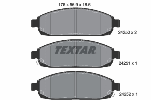 TEXTAR 2425001 Fren Sistemleri Fren Balatası - JEEP GRAND CHEROKEE III (WH, WK) uyumlu