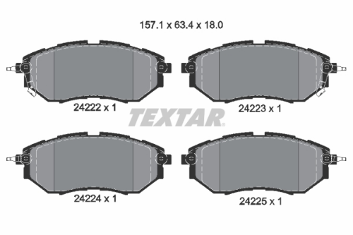 TEXTAR 2422201 Fren Sistemleri Fren Balatası - SUBARU OUTBACK (BL, BP) uyumlu