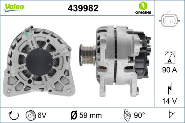 VALEO 439982 Elektrik Sistemi Alternatör - RENAULT KANGOO / GRAND KANGOO II (KW0/1_) uyumlu