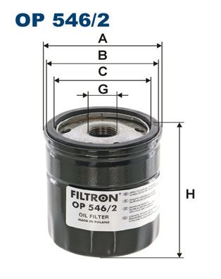 FILTRON OP 546/2 Motor Yağ Filtresi - FORD KUGA II (DM2) uyumlu